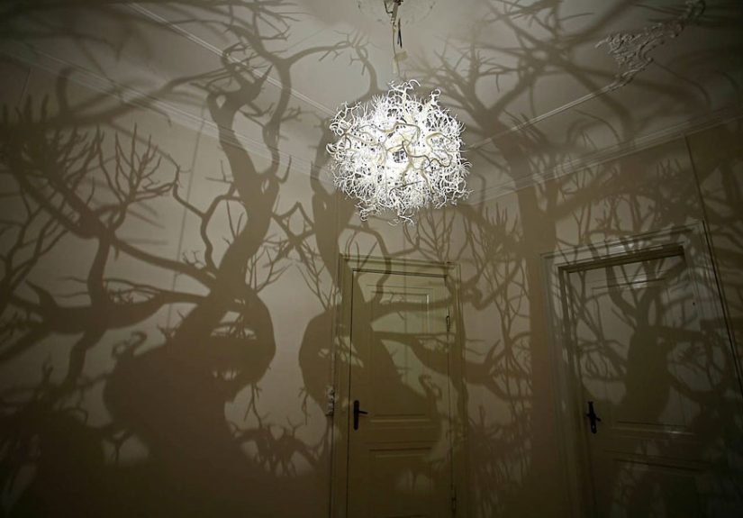 Chandelier Turns a Room Into a Forest