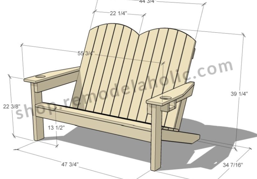 DIY Adirondack Bench Plan (with Cupholders!)