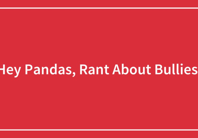 Hey Pandas, Rant About Bullies.