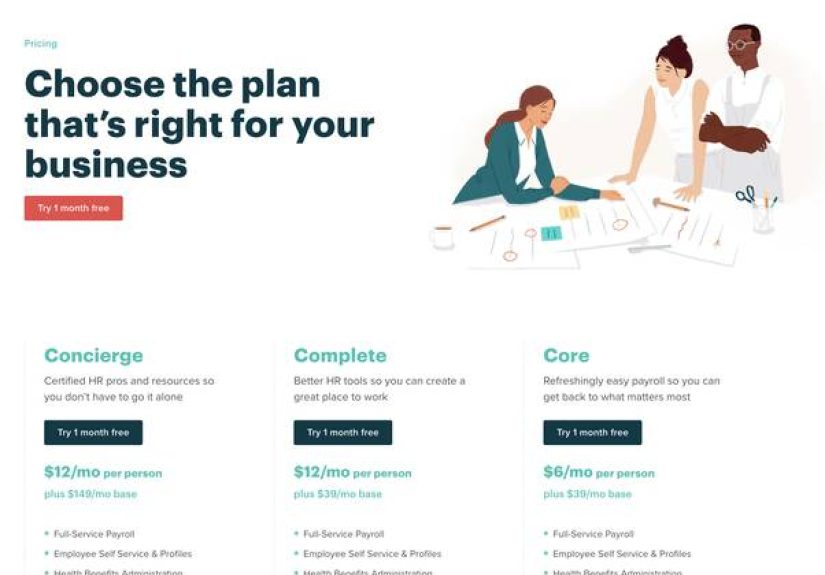 What are some good examples of SaaS based cost per employee pricing models?