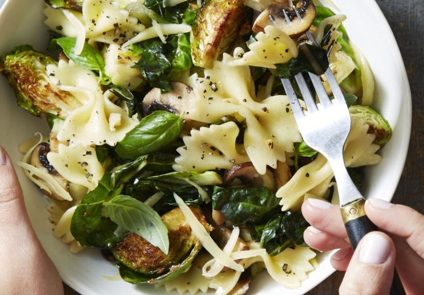 Best Brussels Sprout & Basil Bowties Recipe - GoodHousekeeping.com
