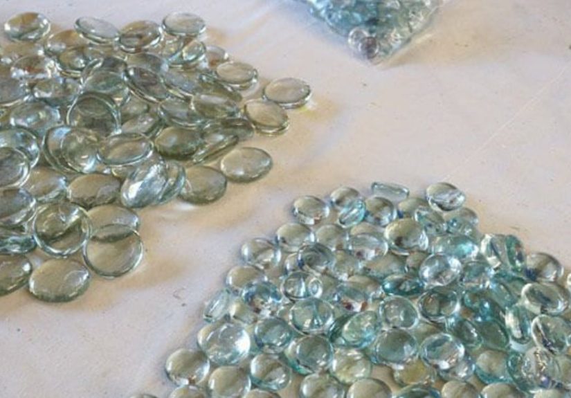 Dollar Store Glass Beads Become a Beautiful Backsplash
