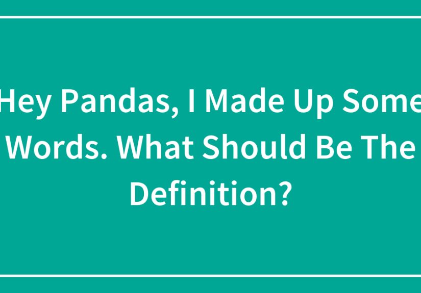 Hey Pandas, I Made Up Some Words. What Should Be The Definition?