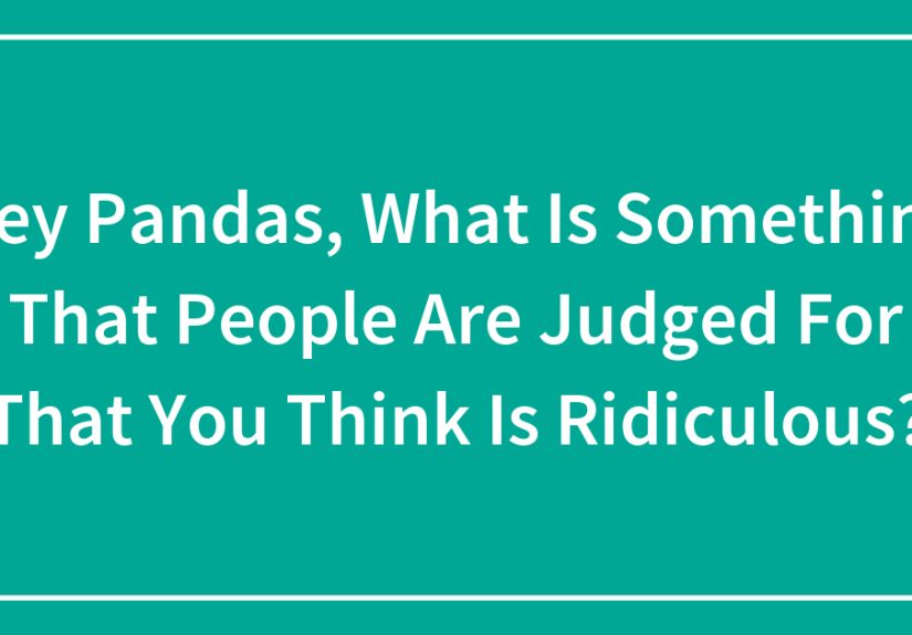 Hey Pandas, What Is Something That People Are Judged For That You Think Is Ridiculous?
