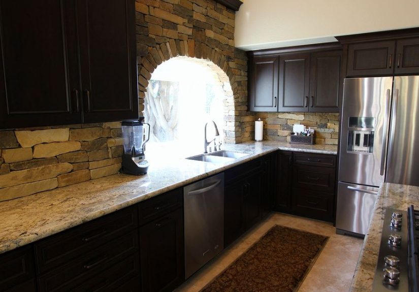 Yorba Linda Traditional Kitchen Remodel With Brick Layer Backsplash